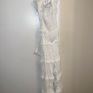 Elegant White Ruffled jumpsuit